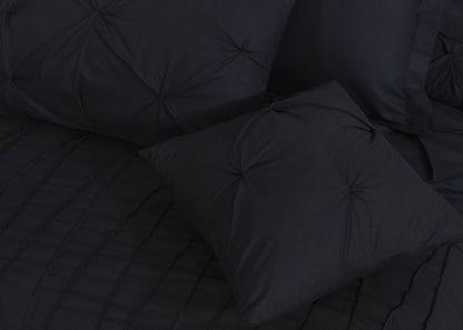 V Pin Tuck Imperial Black - Bed Set (Luxury) - Windsorlino.com