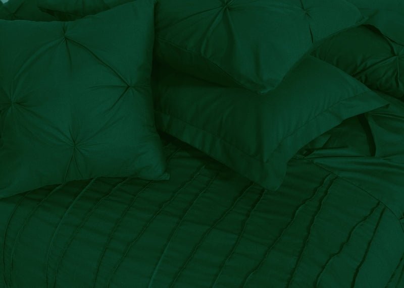 V Pin Tuck Imperial Castleton Green - Bed Set (Luxury) - Windsorlino.com
