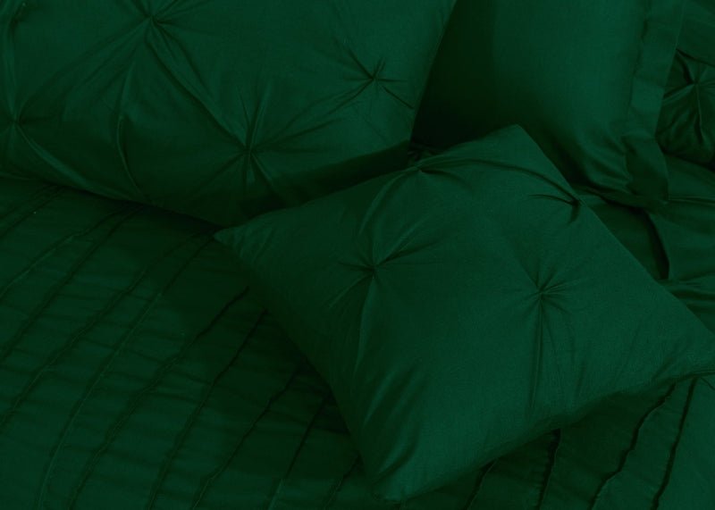 V Pin Tuck Imperial Castleton Green - Bed Set (Luxury) - Windsorlino.com