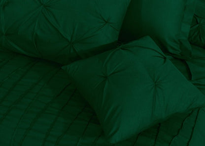 V Pin Tuck Imperial Castleton Green - Bed Set (Luxury) - Windsorlino.com